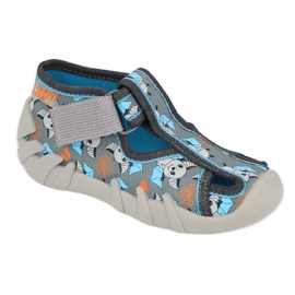 Befado children's slippers 190P104 grey-blue 1
