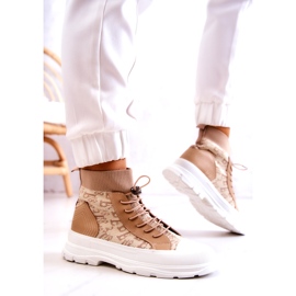 FW1 Fashionable Sneakers High Sock Beige Collin 3