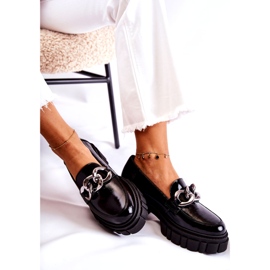 Women's Loafers Leather Loafers Black Laura Messi 2339 1