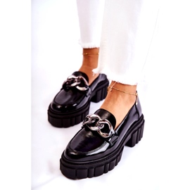 Women's Loafers Leather Loafers Black Laura Messi 2339 3