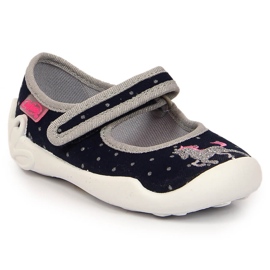 Black Befado girls' velcro slippers with a unicorn 2