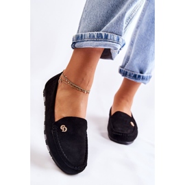 PS1 Women's Black Suede Loafers Colena 1