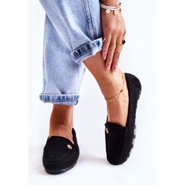 PS1 Women's Black Suede Loafers Colena 2