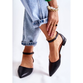 WD1 Women's Leather Ballerinas Sandals In Spitz Black Caprise 2
