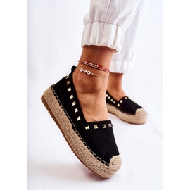WT1 Women's Espadrilles With Studs Black Laross 2