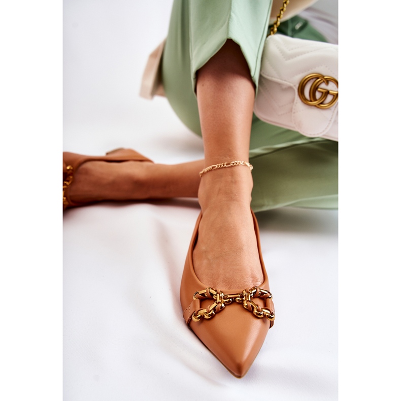 WS1 Women's Ballerinas In Spitz With Camel Carlos Decoration brown 1