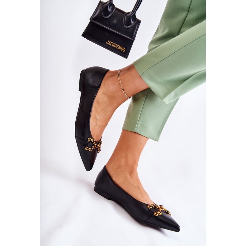 WS1 Women's Ballerinas In Spitz With Black Carlos Ornament 2