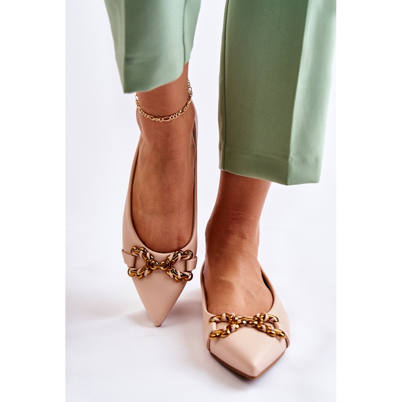 WS1 Women's Ballerinas In Spitz With Beige Carlos Ornament 2