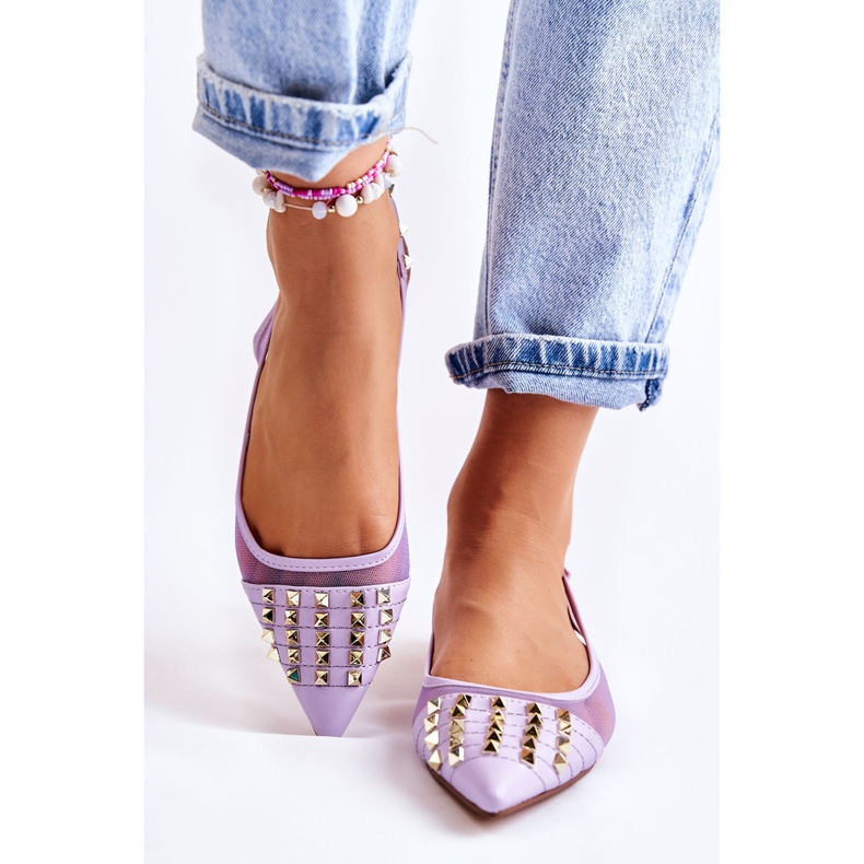 Women's Ballerinas With Studs Violet Kinley 1