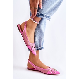 WS1 Women's Ballerinas With Studs Pink Kinley 1
