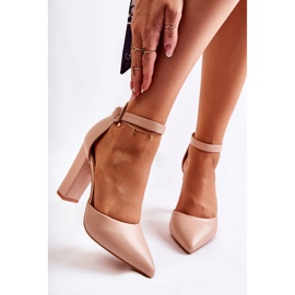 WS1 Leather Pumps On A High Post Beige Salira 1 WS1 Leather Pumps On A High Post Beige Salira 1