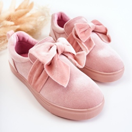 PA1 Children's Sneakers Slip-On With A Bow Pink Timma 1