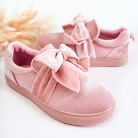 PA1 Children's Sneakers Slip-On With A Bow Pink Timma 2