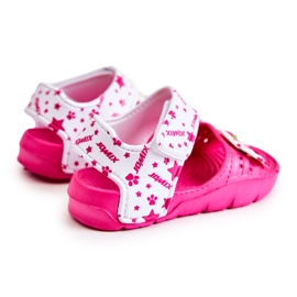 WJ1 Children's Light Sandals With Dark Pink Trusty Decorations white 1 WJ1 Children's Light Sandals With Dark Pink Trusty Decorations white 1