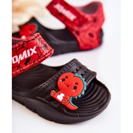 WJ1 Light children's sandals with black and red trusty decorations 2