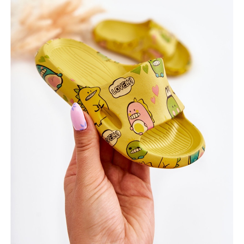 WJ1 Light Children's Slippers Dinosaurs Yellow Astro 1