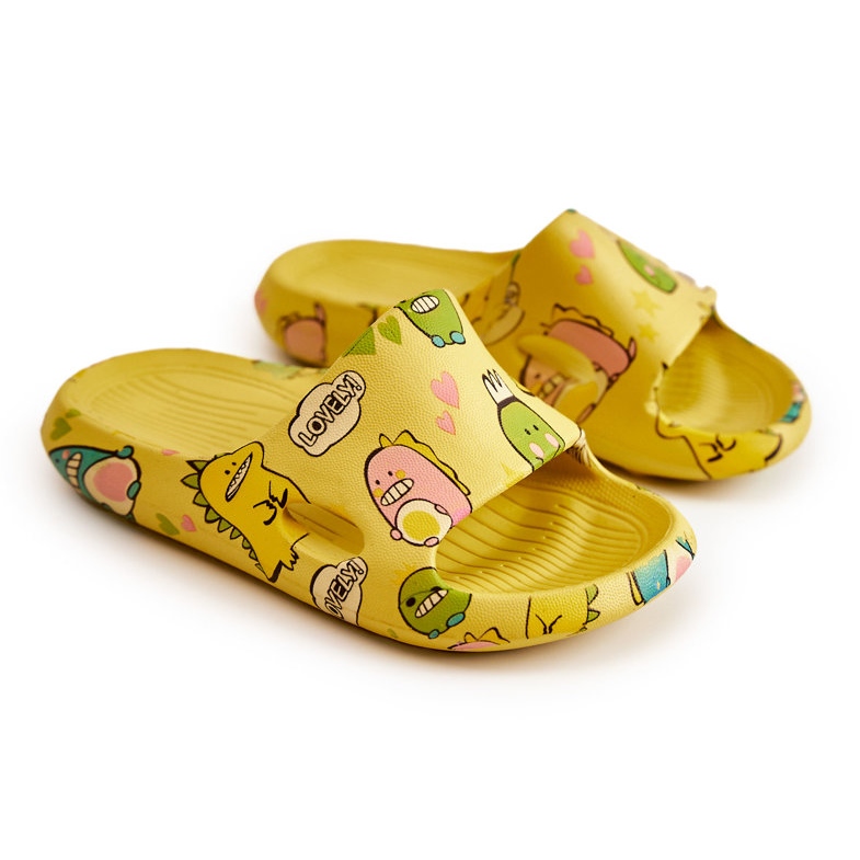 WJ1 Light Children's Slippers Dinosaurs Yellow Astro 2