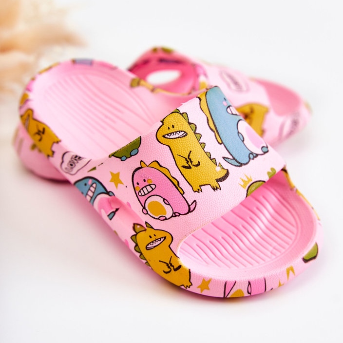 WJ1 Light Children's Pink Astro Dinosaur Slippers 2