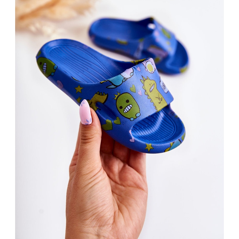WJ1 Light Children's Blue Astro Dinosaur Slippers 1