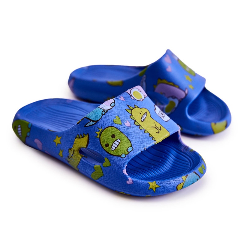 WJ1 Light Children's Blue Astro Dinosaur Slippers 2