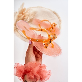 Women's Rubber Flip Flops Orange Monise 1