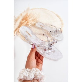 WJ1 Women's Rubber Flip Flops Transparent Monise colorless 1