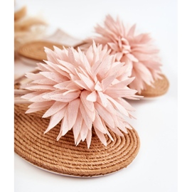 WJ1 Women's flip-flops with a fabric ornament Light pink Eviana 2