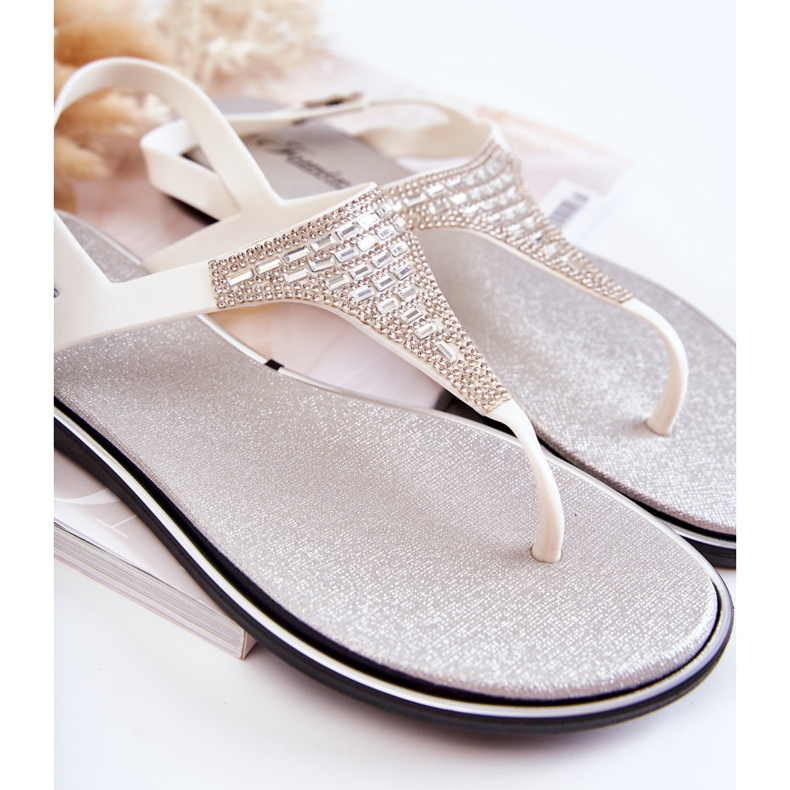 WJ1 Women's Sandals Flip-flops With Ornaments White Atlanta 2