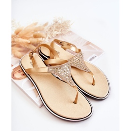 WJ1 Women's Sandals Flip-Flops With Golden Atlanta Ornaments 1