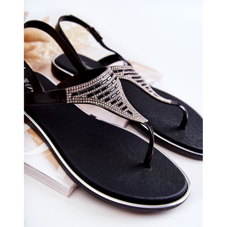 WJ1 Women's Sandals Flip-flops With Ornaments Black Atlanta 2 WJ1 Women's Sandals Flip-flops With Ornaments Black Atlanta 2