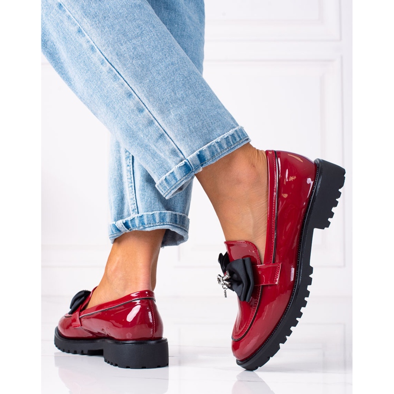 SHELOVET Loafers With A Bow red 2