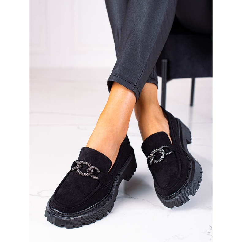 SHELOVET Loafers On The Platform black 2