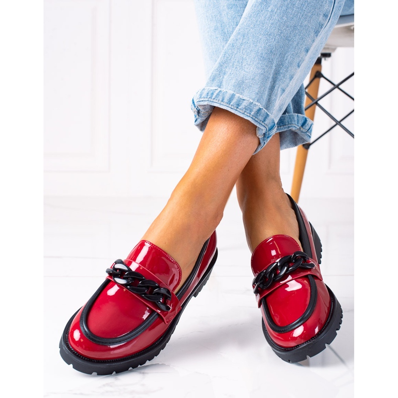 SHELOVET Fashionable loafers red 1