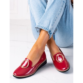 SHELOVET Patent women's loafers red 2 SHELOVET Patent women's loafers red 2