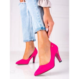 SHELOVET Elegant pumps on the post pink 1