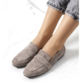 Women's moccasins in gray leather insert grey 2