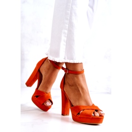 FM1 Suede Sandals On A Pole Orange Lanelle 3
