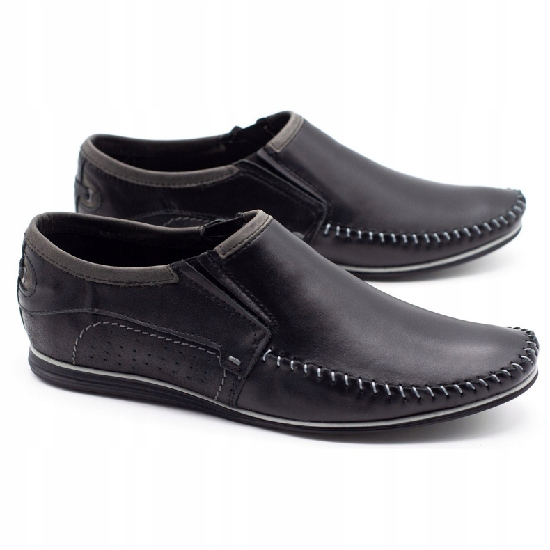 KOMODO Leather men's moccasins 847 black 2