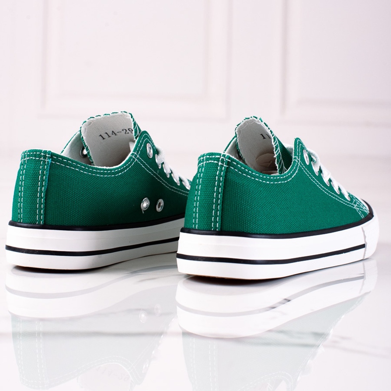 Lace-up Vico children's sneakers green 1