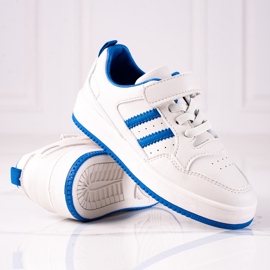 Shelovet children's sneakers made of ecological leather in white and blue 1