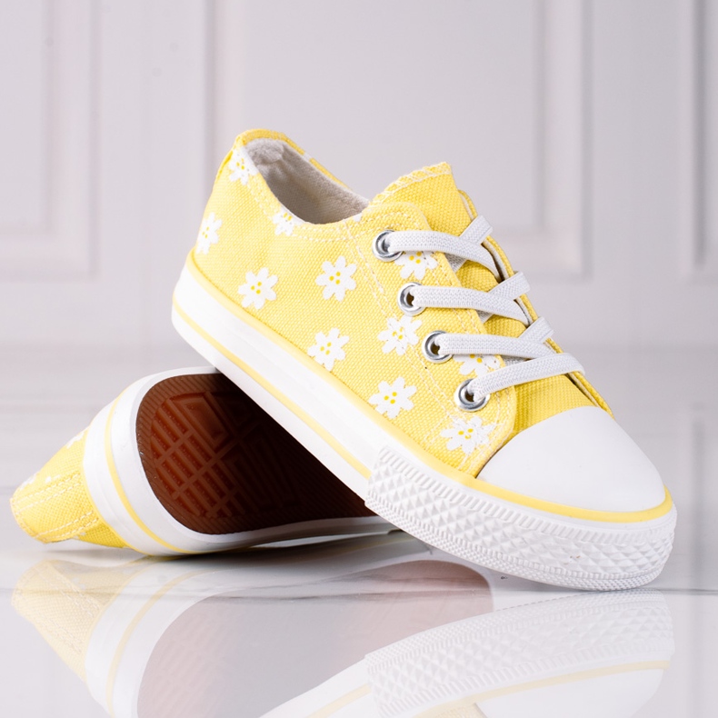 Vico children's sneakers with yellow flowers white 1