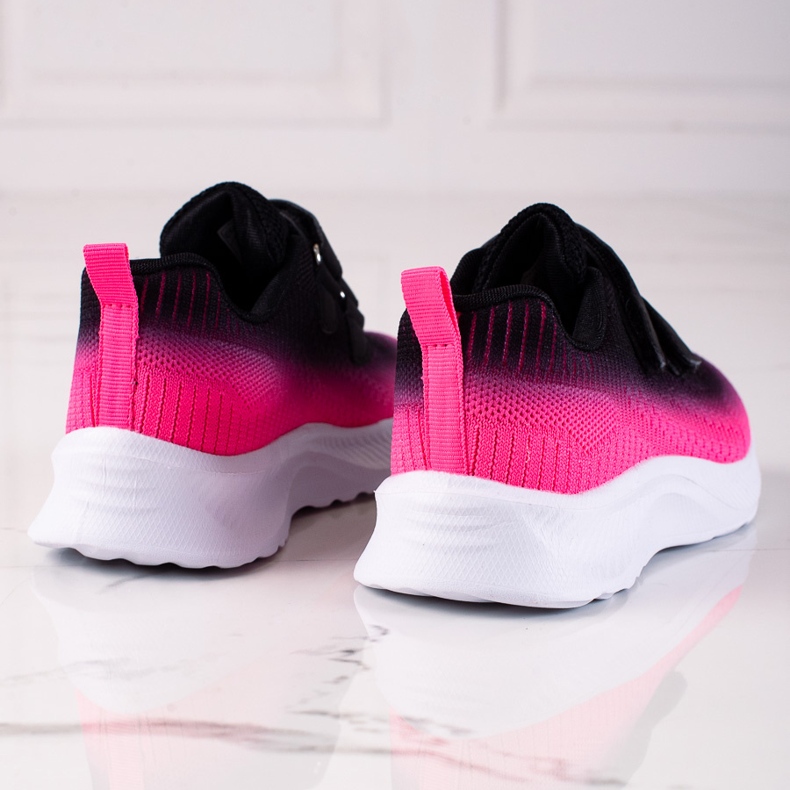 Children's Shelovet two-color Velcro sports shoes black pink 1 Children's Shelovet two-color Velcro sports shoes black pink 1