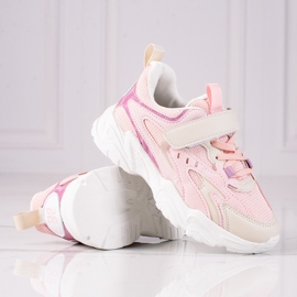Shelovet children's sneakers on a thick sole pink 1