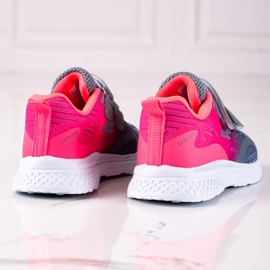 Shelovet children's sports shoes with velcro closure pink and gray grey 1