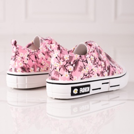 Shelovet children's sneakers with pink flowers white yellow 1 Shelovet children's sneakers with pink flowers white yellow 1