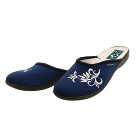 Adanex 27860 navy blue velor slippers 3