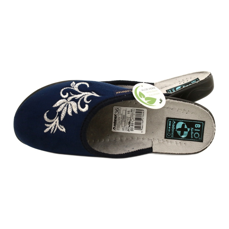 Adanex 27860 navy blue velor slippers 5