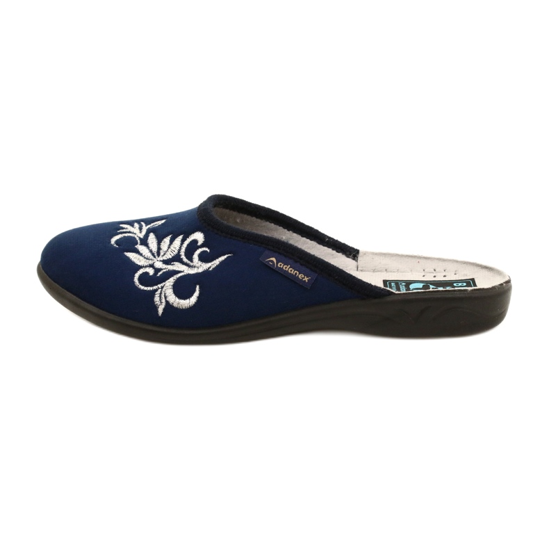 Adanex 27860 navy blue velor slippers 1