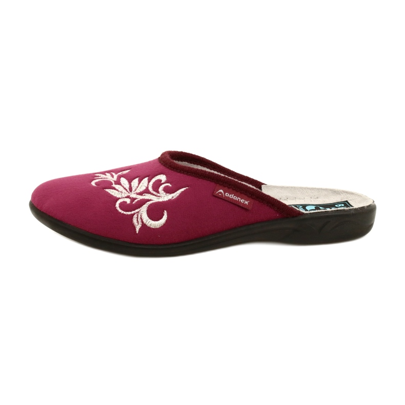Maroon velor slippers Adanex 27861 multicolored 1