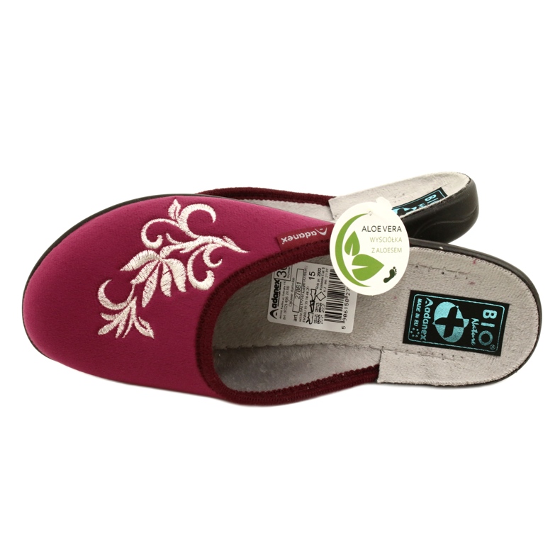 Maroon velor slippers Adanex 27861 multicolored 5